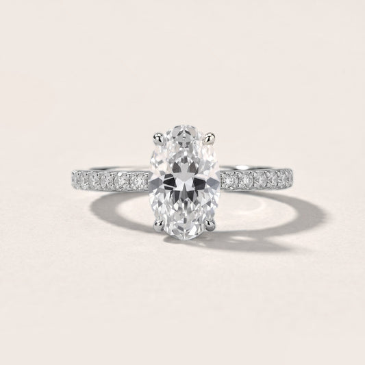Annabel Pavé Solitaire Oval Diamond Engagement Ring in Platinum [studio-20261024]