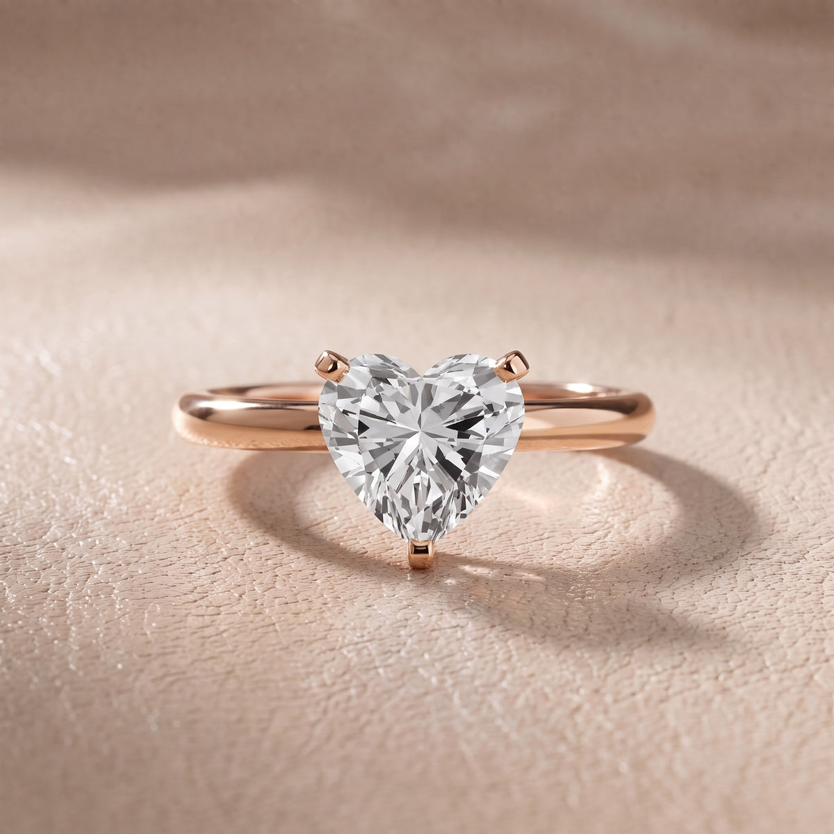 Arabella Six-Prong Solitaire Heart Diamond Engagement Ring in Rose Gold - front.jpg