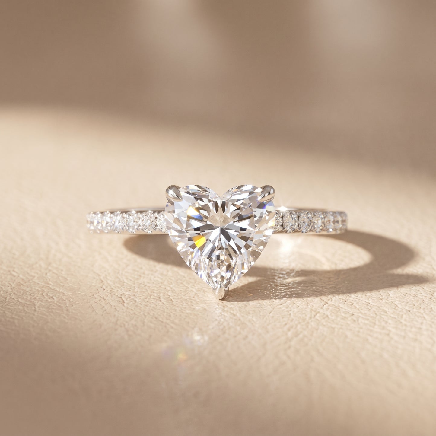 Ione Solitaire Pavé Heart Diamond Engagement Ring in Platinum - front.jpg