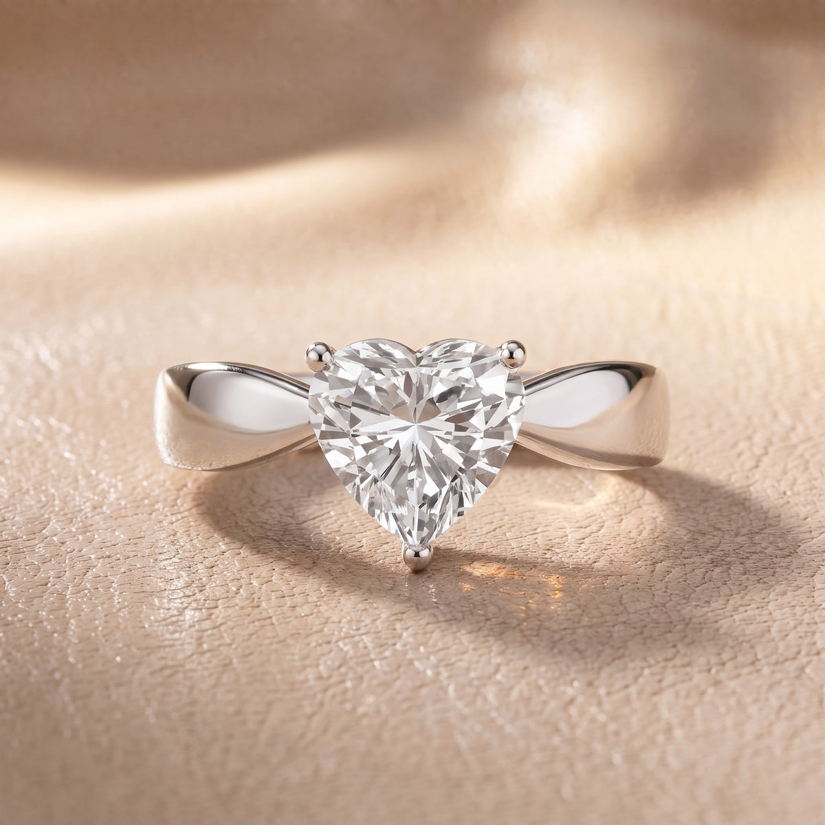 Talia Solitaire Twist Heart Diamond Engagement Ring in Platinum - front.jpg