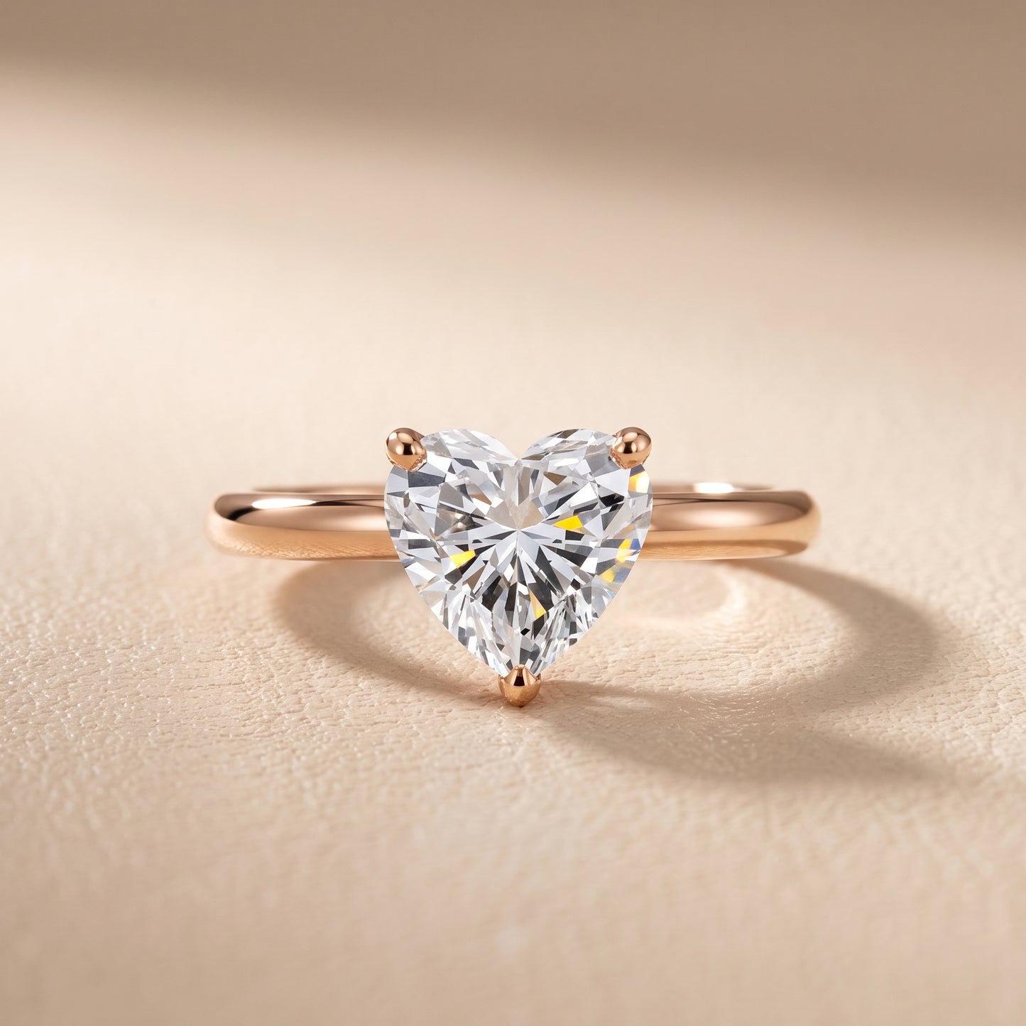 Wren Solitaire Heart Diamond Ring in Rose Gold - front.jpg