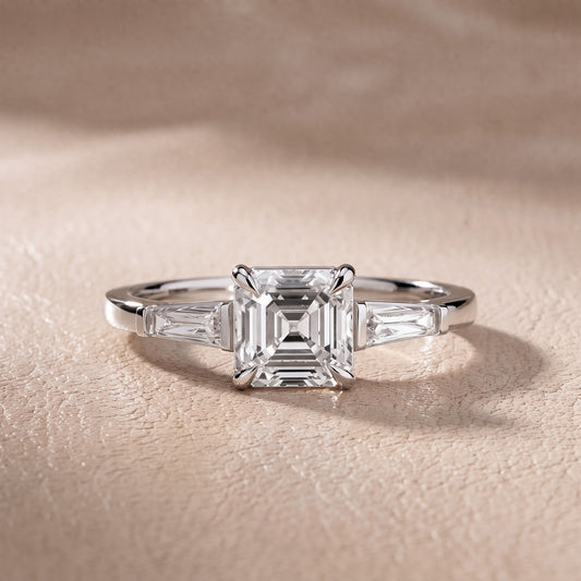 Winnie Three-Stone Asscher Diamond Engagement Ring in White Gold - front.jpg