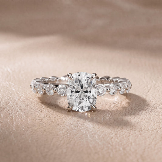 Piper Sidestone Cushion Diamond Engagement Ring in White Gold - front.jpg