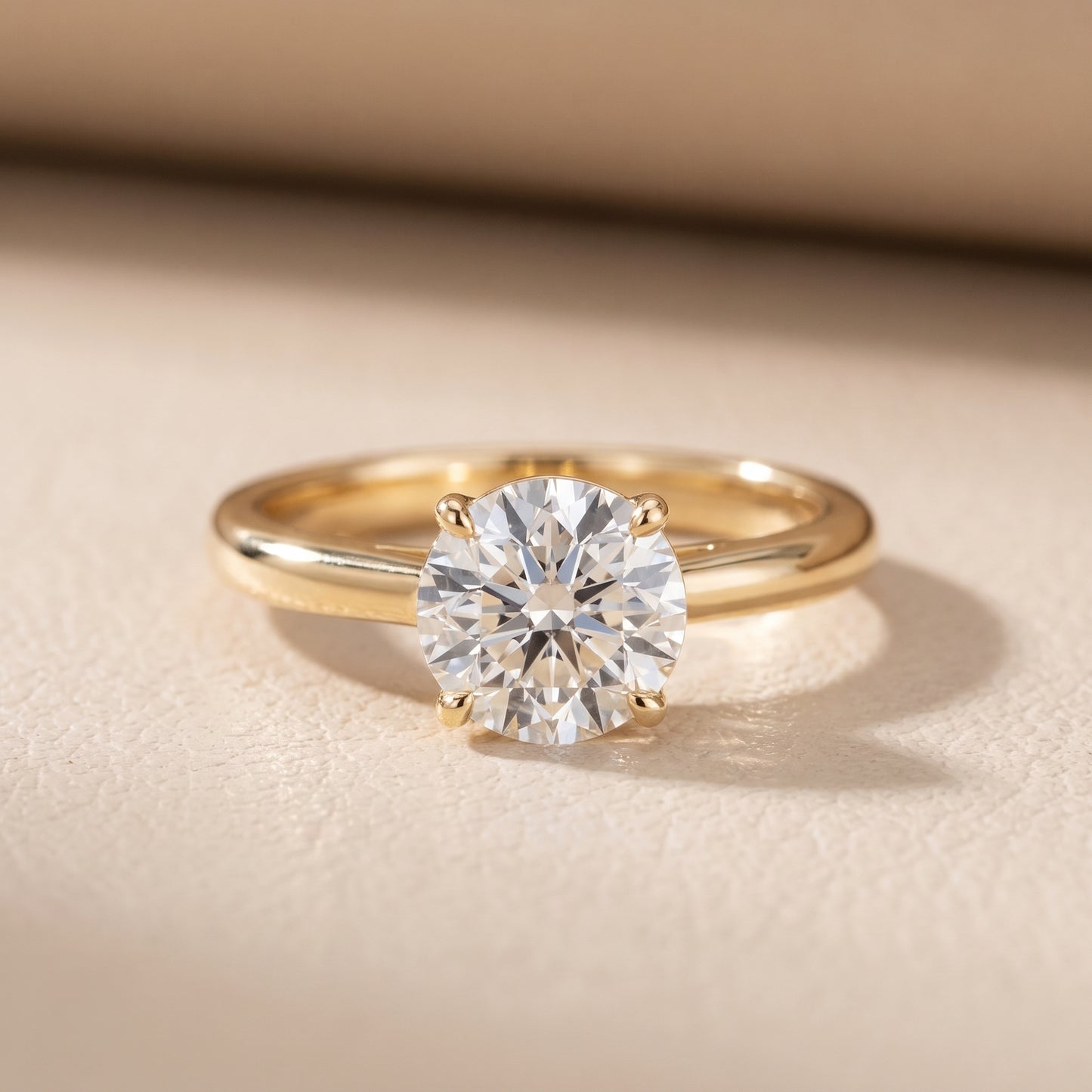 Sadie Cathedral Solitaire Round Diamond Ring in Yellow Gold - front.jpg