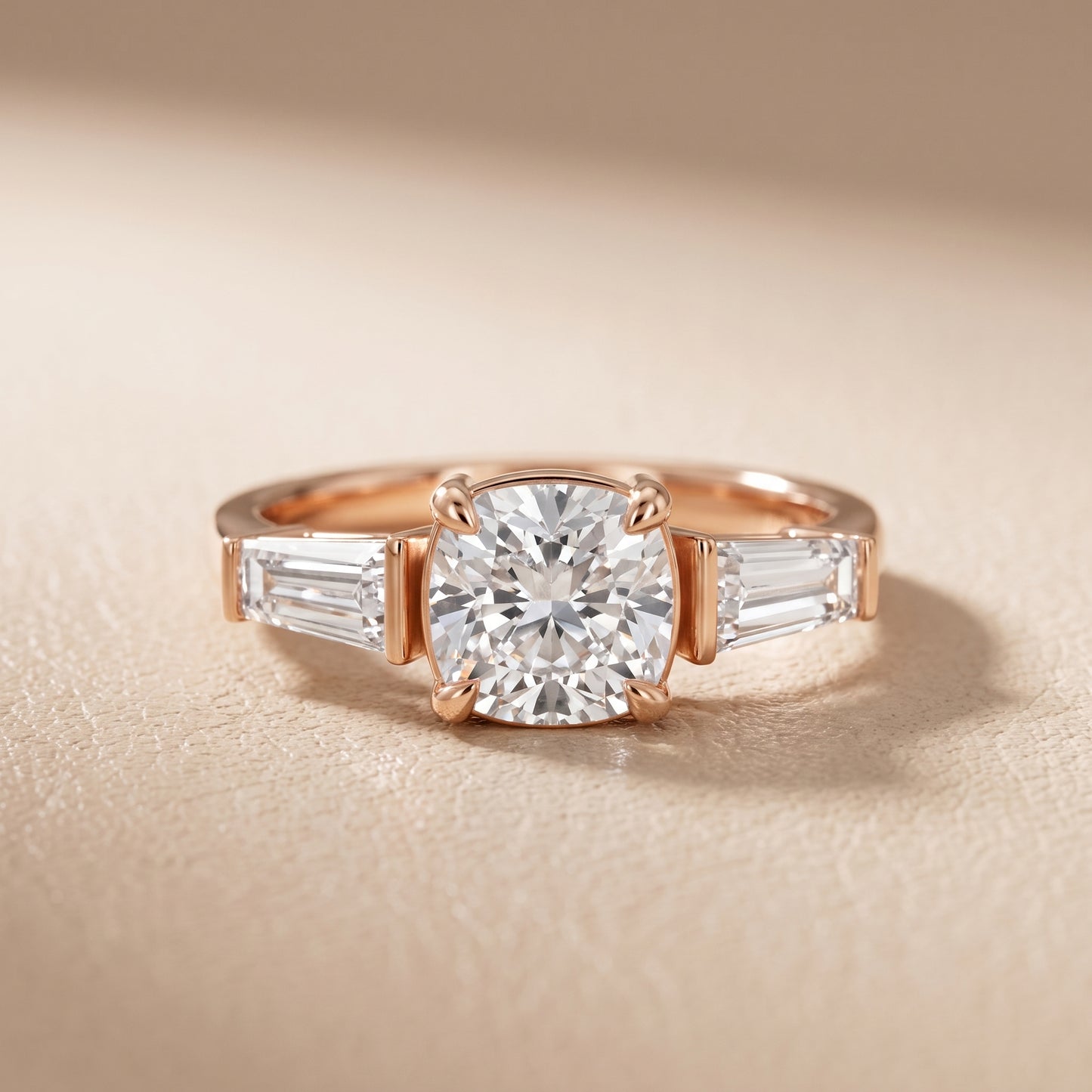 Layla Tapered Baguette Cushion Diamond Ring in Rose Gold - front.jpg