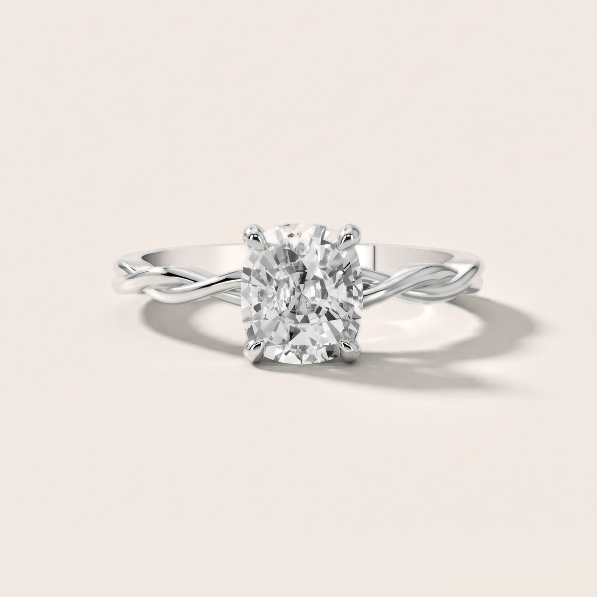 Iris Twist Cushion Diamond Engagement Ring in Silver [studio-20261024]