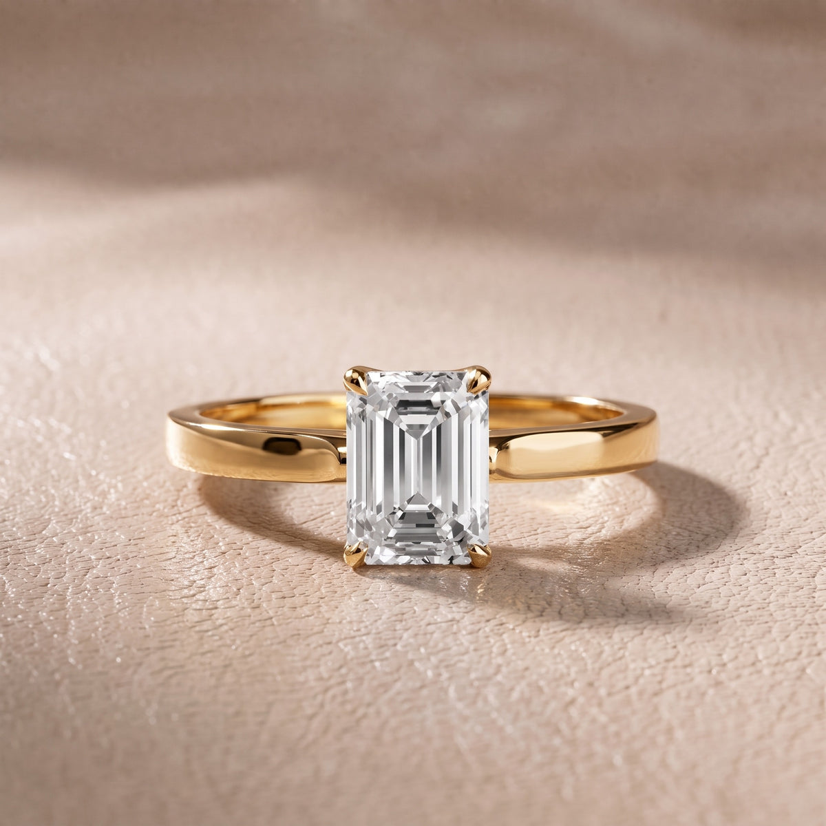 Isabella Bloom Solitaire Emerald Diamond Engagement Ring in Yellow Gold - front.jpg