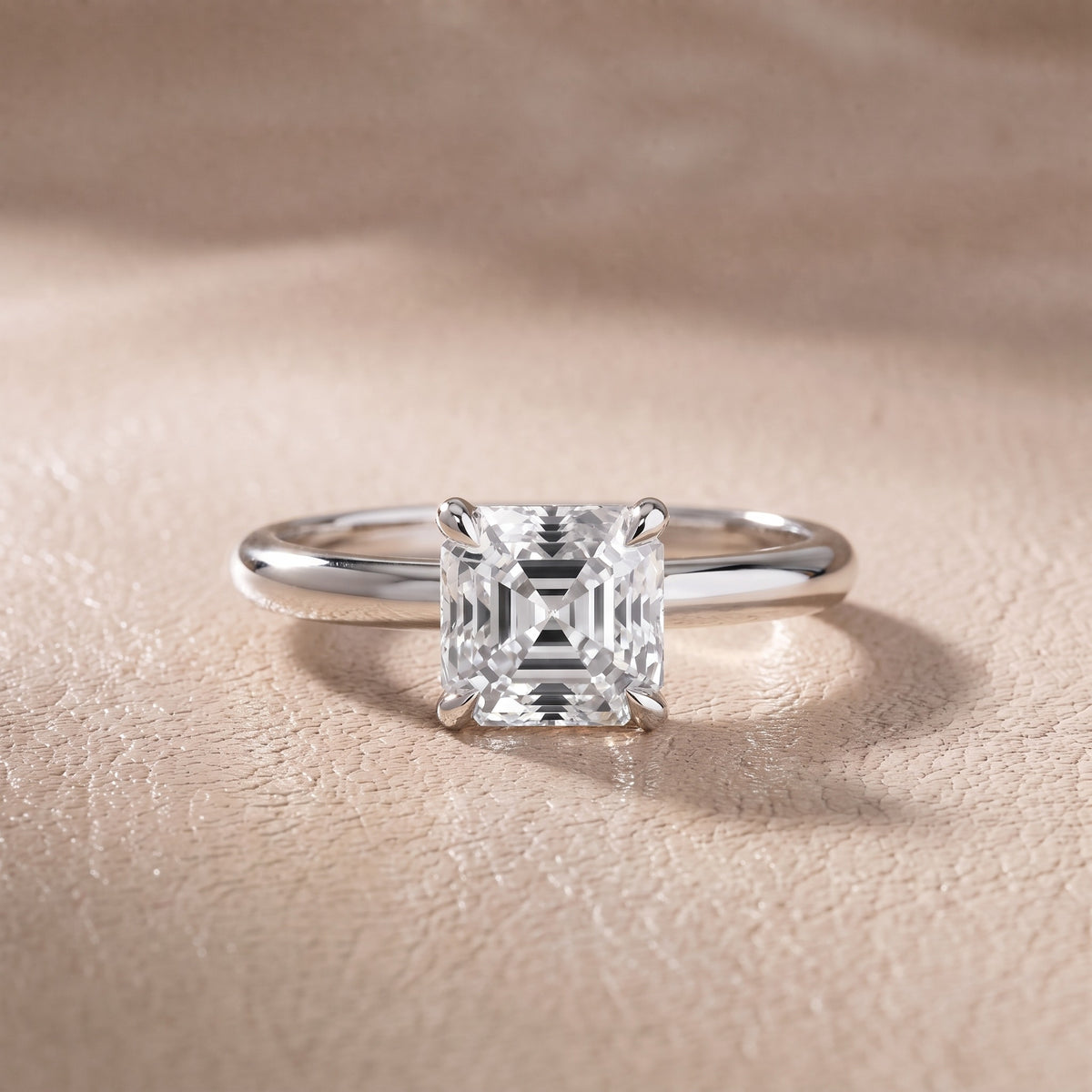 Amaya Hidden Halo Asscher Diamond Engagement Ring in White Gold - front.jpg