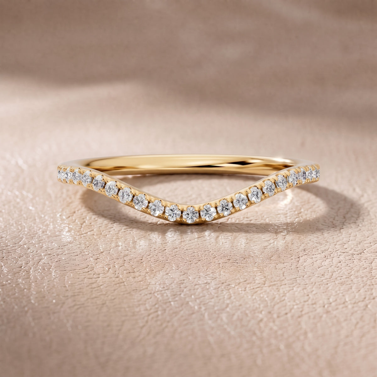 Audrey Curved Round Diamond Stackable Ring in Yellow Gold - front.jpg