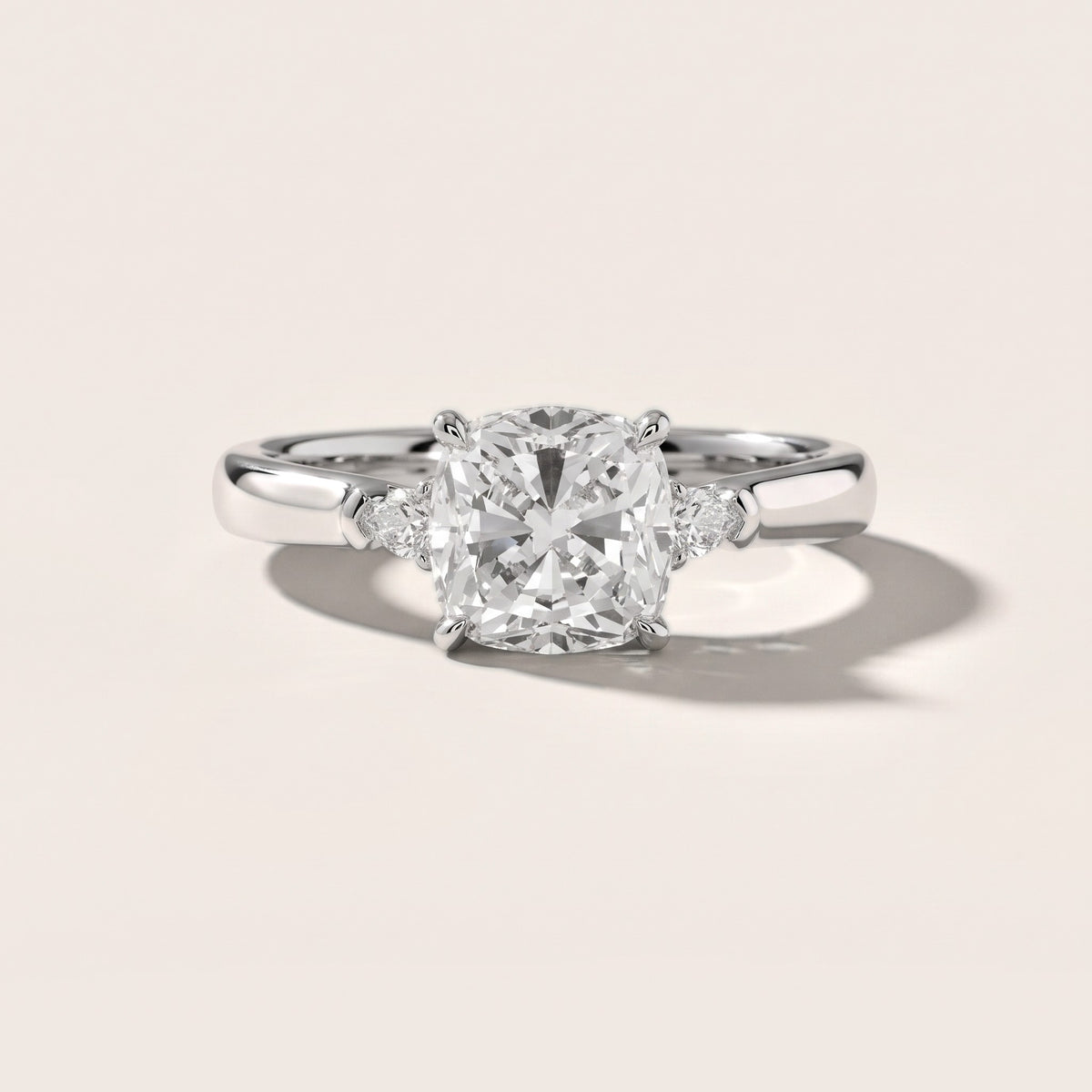 Dahlia Three-Stone Cathedral Cushion Diamond Engagement Ring in White Gold - front.jpg
