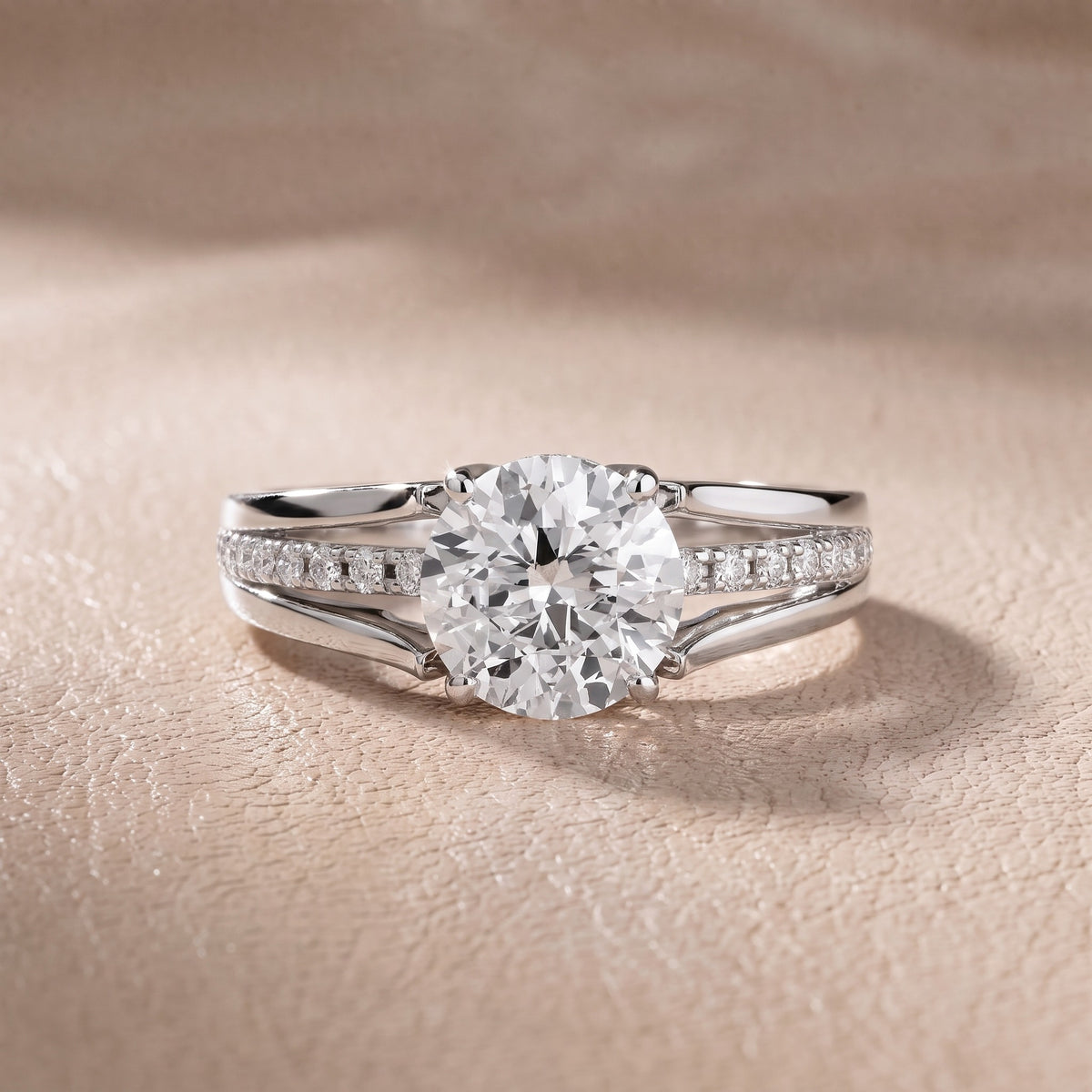Serena Split Shank Pavé Round Diamond Engagement Ring in Platinum - front.jpg