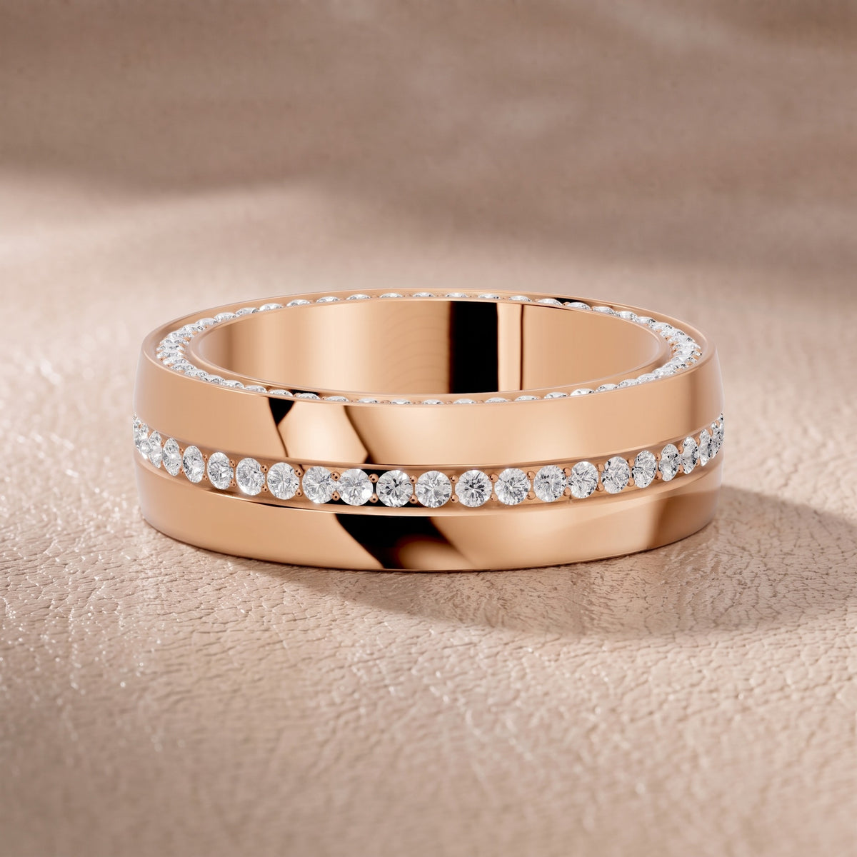 Lillian Micropavé Round Diamond Eternity Band in Rose Gold - front.jpg