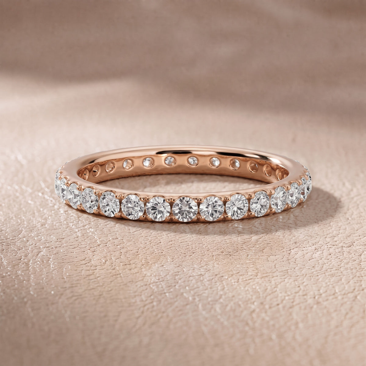 Alice Micropavé Round Diamond Eternity Band in Rose Gold - front.jpg