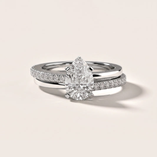 Edith Criss Cross Pavé Pear Diamond Engagement Ring in Platinum [studio-20261024]