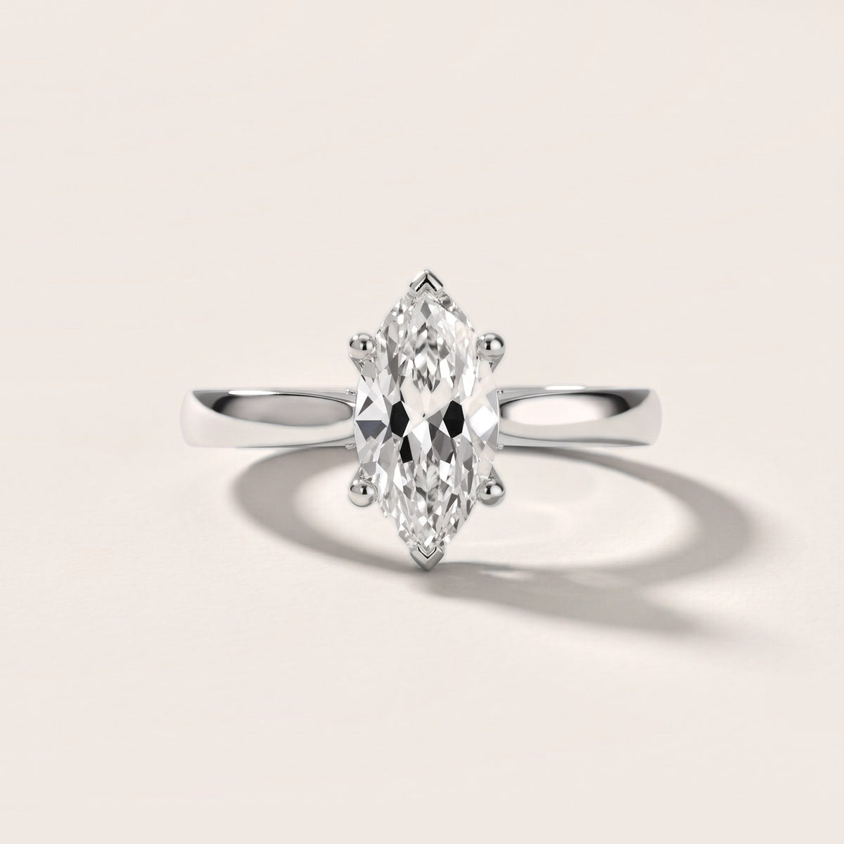 Sofia Cathedral Marquise Diamond Engagement Ring in Platinum - front.jpg