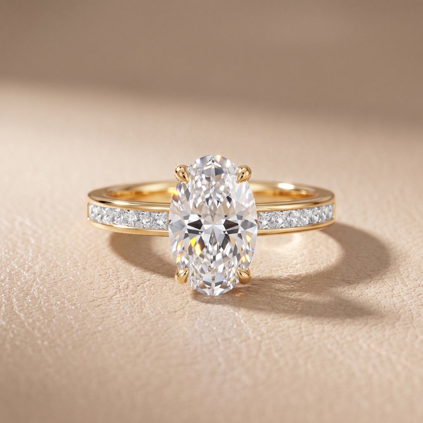 Maren Sidestone Channel Set Oval Diamond Engagement Ring in Yellow Gold - front.jpg