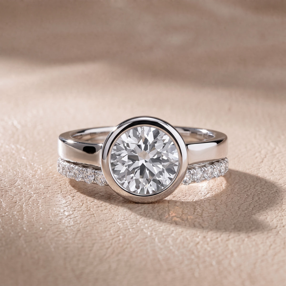 Ayla Bezel Bypass Round Diamond Engagement Ring in Platinum - front.jpg