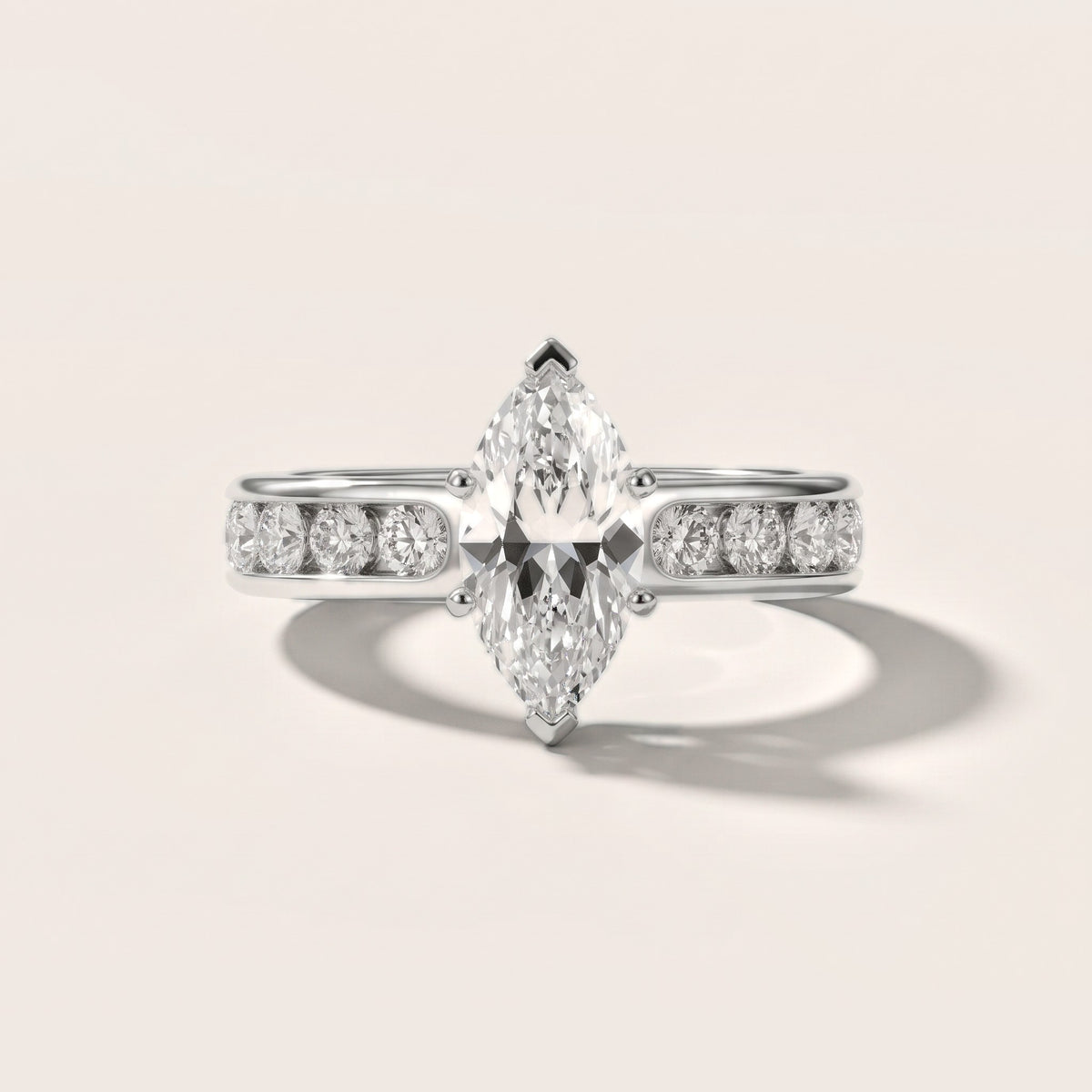 Juneau Cathedral Channel Set Marquise Diamond Engagement Ring in Silver - front.jpg