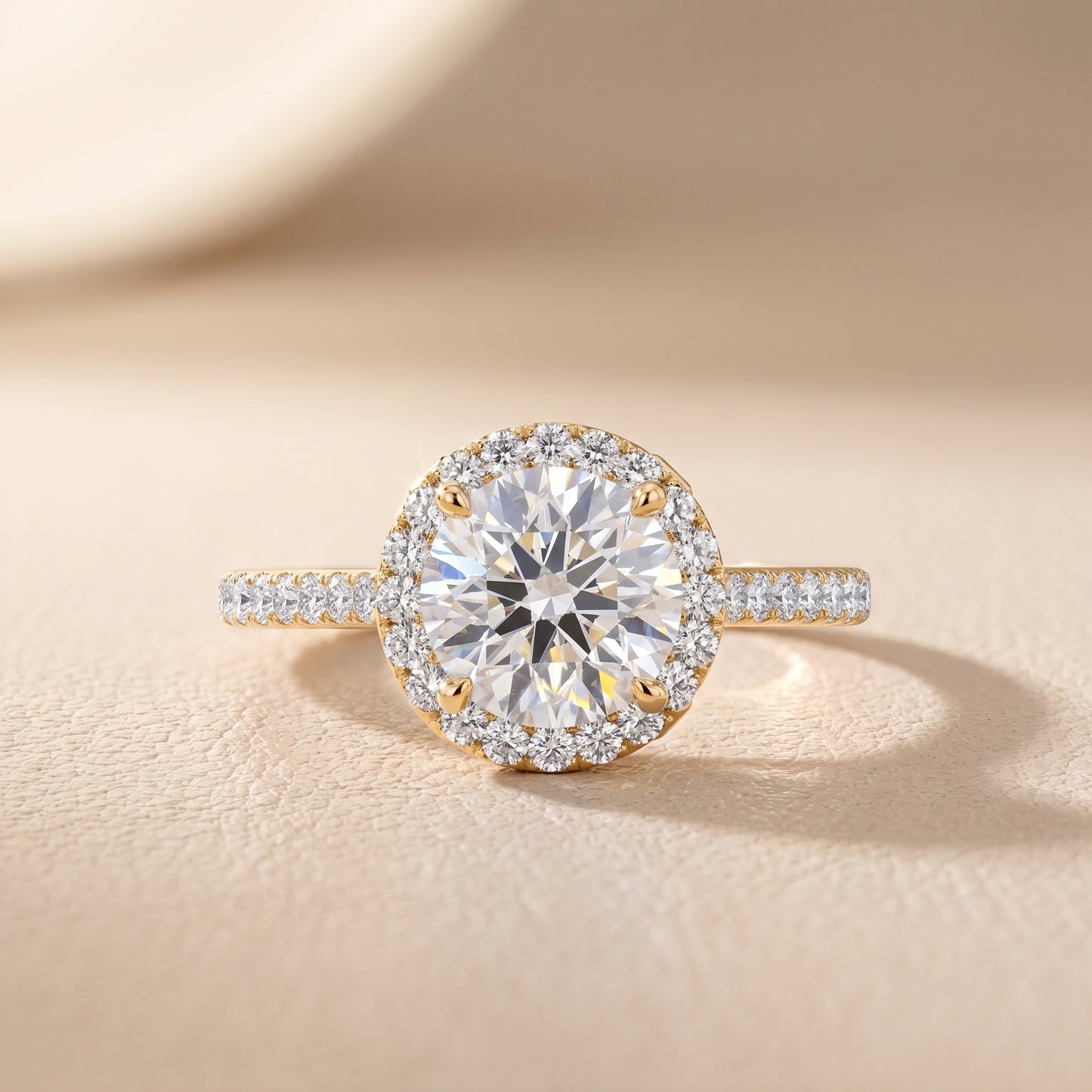 Alma Halo Pavé Round Diamond Ring in Yellow Gold - front.jpg