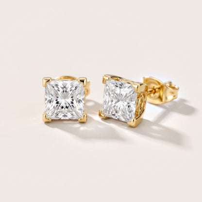 The Lumina Princess Diamond Earrings in Yellow Gold [studio-20261024]