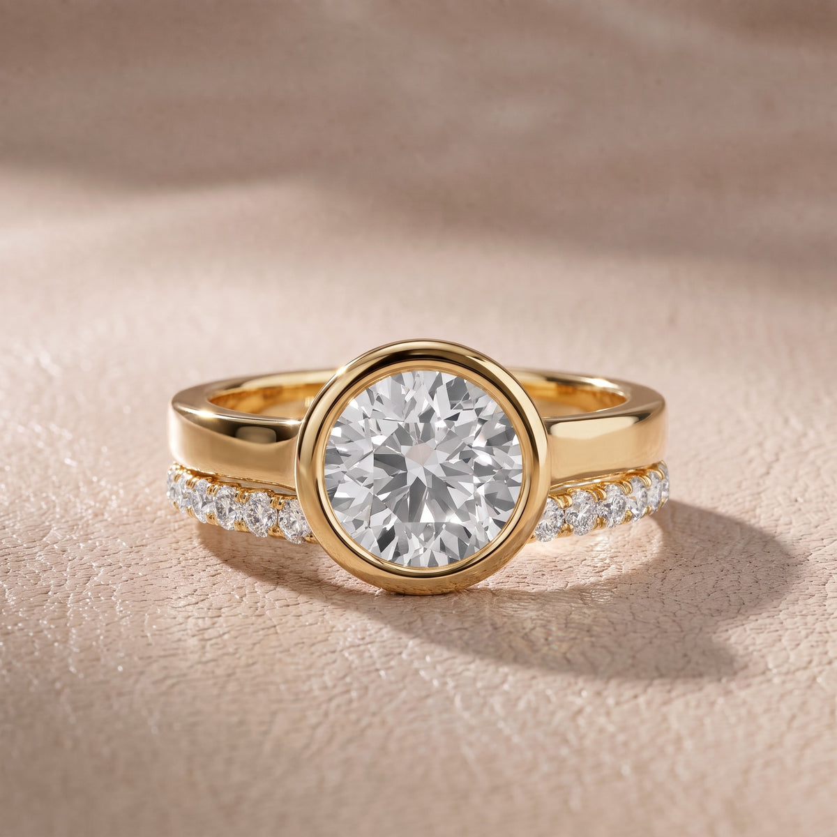 Ayla Bezel Bypass Round Diamond Engagement Ring in Yellow Gold - front.jpg