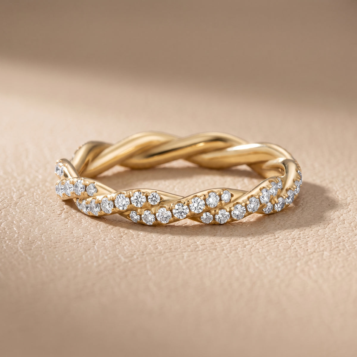 Everly Micropavé Twist Round Diamond Eternity Band in Yellow Gold - front.jpg