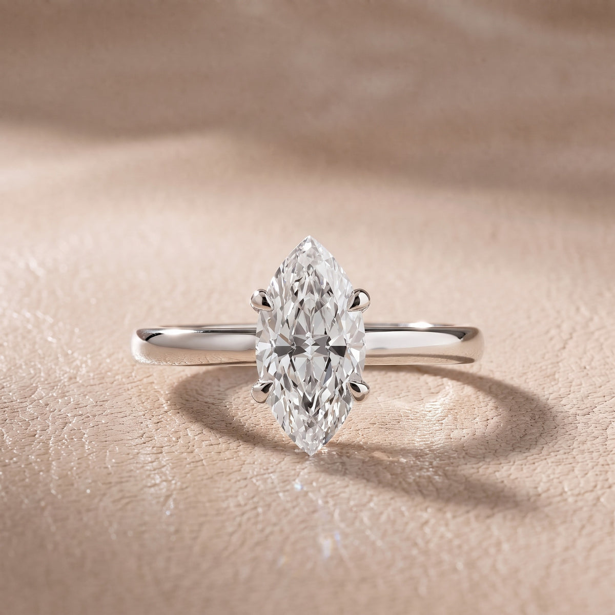 Charlotte Charm Solitaire Marquise Diamond Engagement Ring in White Gold - front.jpg