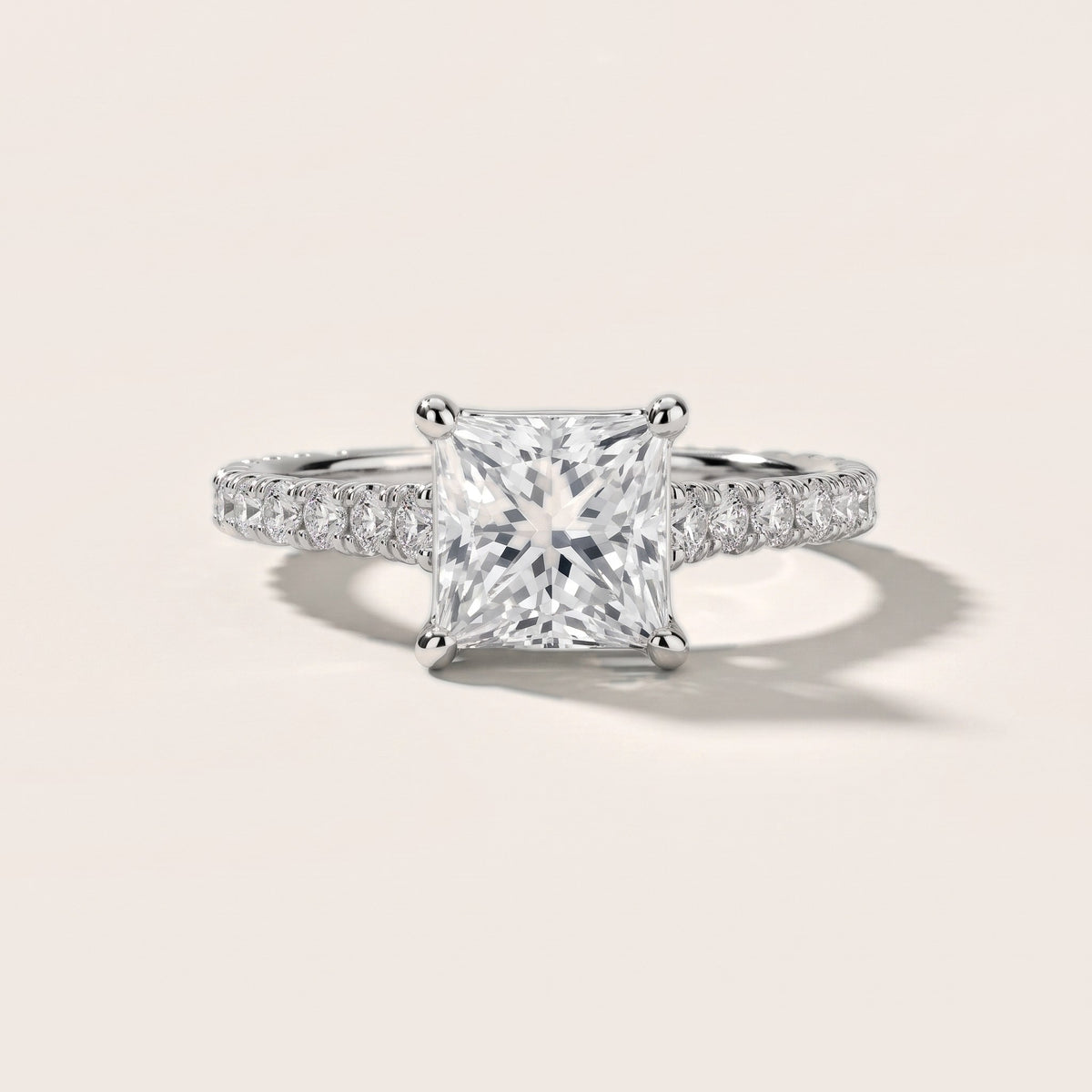 Una Cathedral Pavé Princess Diamond Engagement Ring in Silver - front.jpg