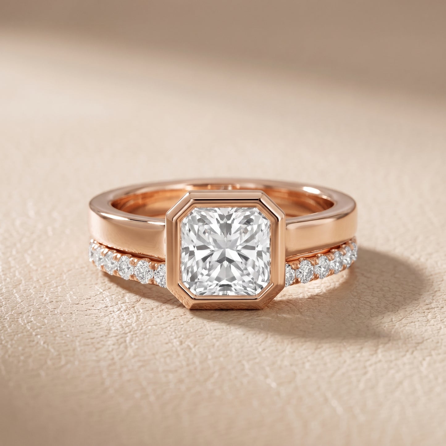 Ayla Bezel Bypass Radiant Diamond Ring in Rose Gold - front.jpg