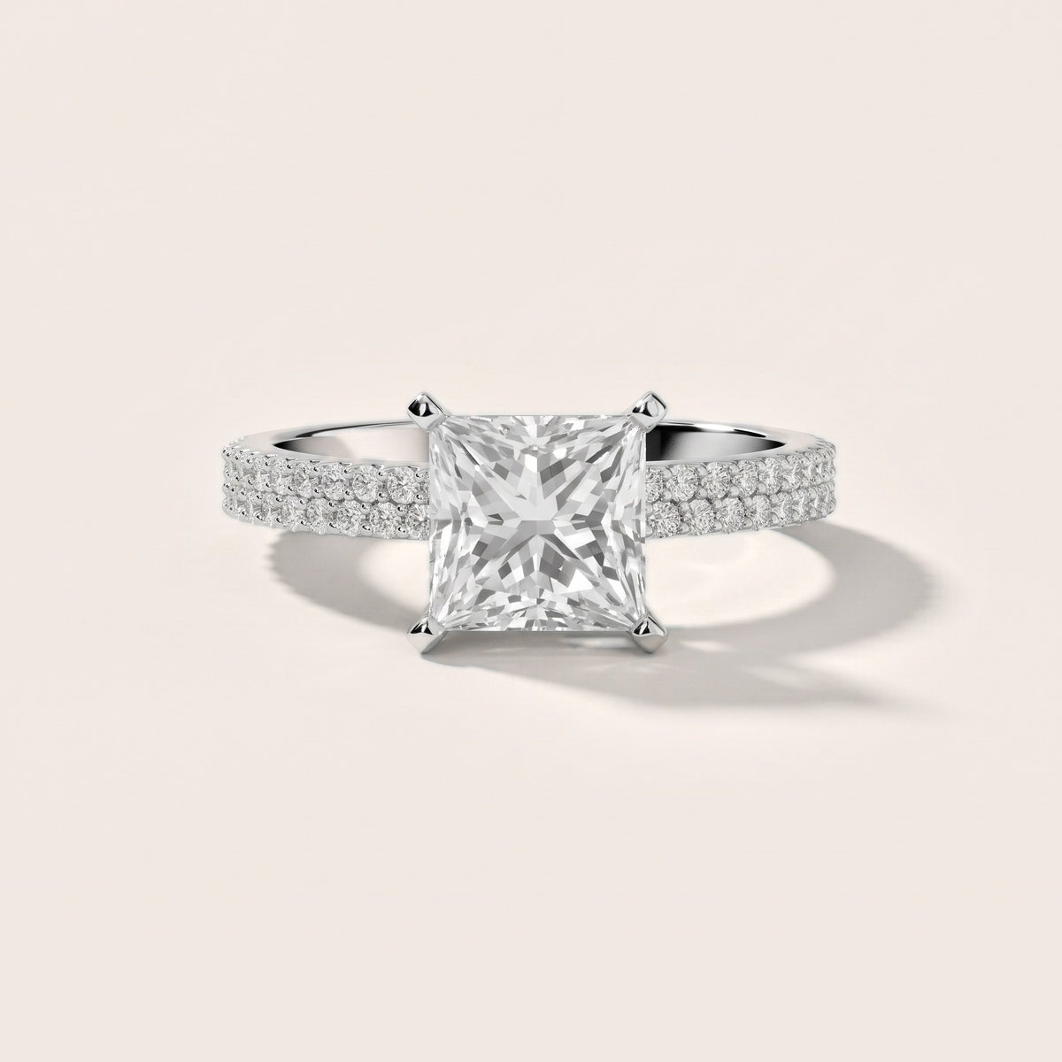 Sirena Micropavé Princess Diamond Engagement Ring in White Gold - front.jpg