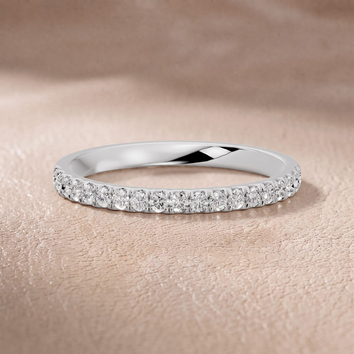 Lavinia French Pavé Round Diamond Half Eternity Band in Silver - front.jpg