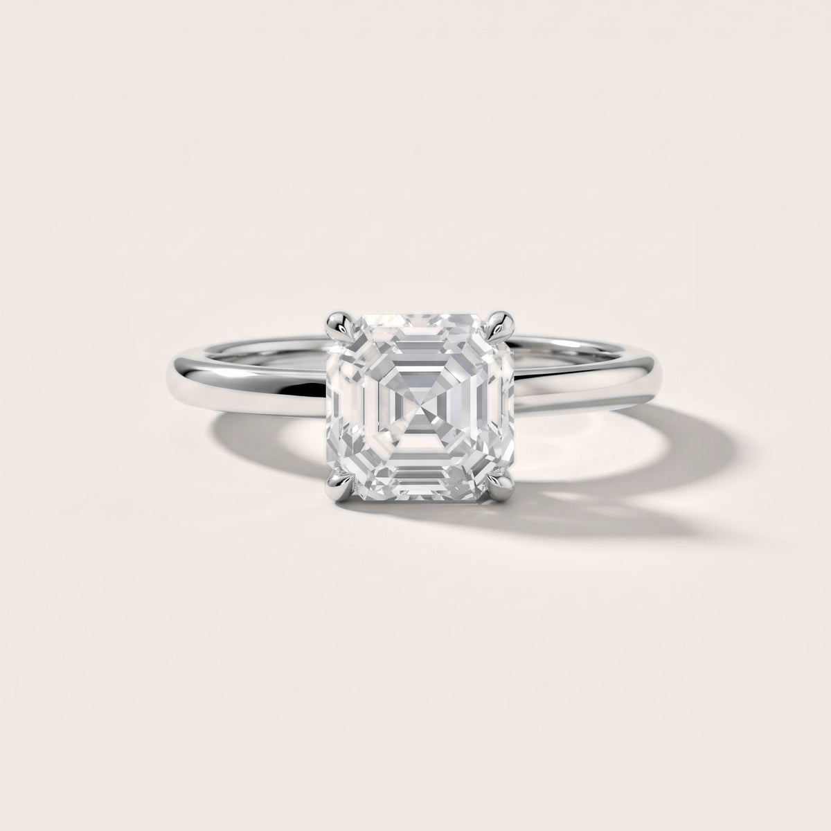 Susan Solitaire Asscher Diamond Engagement Ring in Platinum - front.jpg
