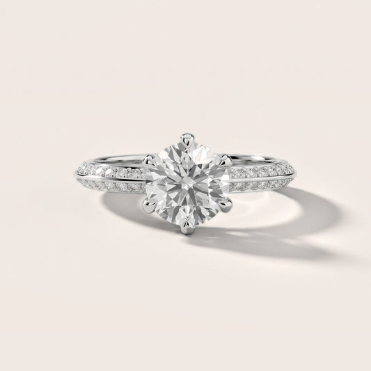 Meredith Knife Edge Pavé Round Diamond Engagement Ring in Platinum [studio-20261024]