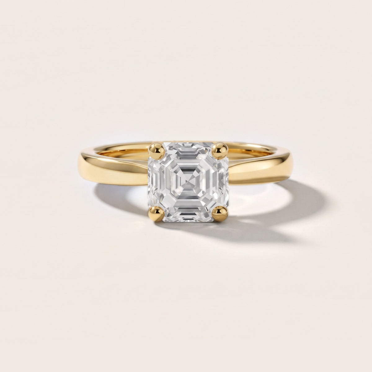 Sofia Cathedral Asscher Diamond Engagement Ring in Yellow Gold - front.jpg
