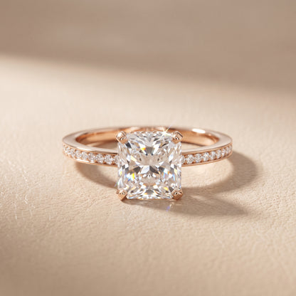 Naia Hidden Halo Radiant Diamond Ring in Rose Gold - front.jpg