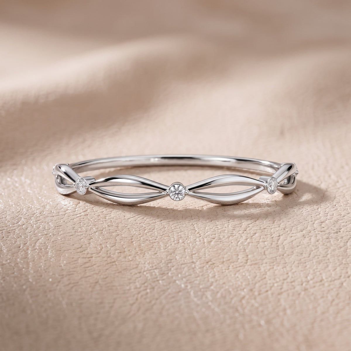 Clarissa Petite Twist Round Diamond Wedding Band in White Gold - front.jpg
