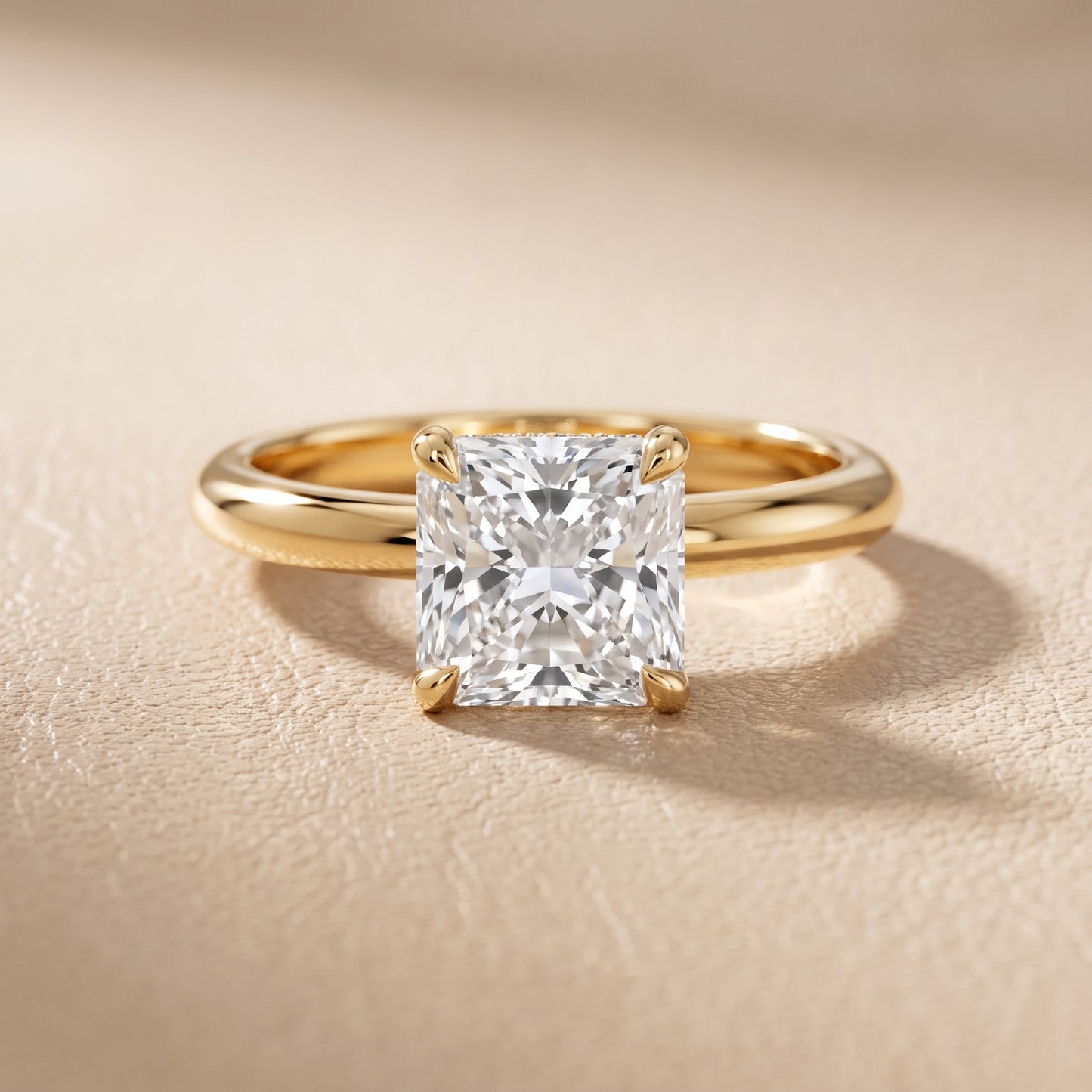 Amaya Hidden Halo Radiant Diamond Ring in Yellow Gold - front.jpg