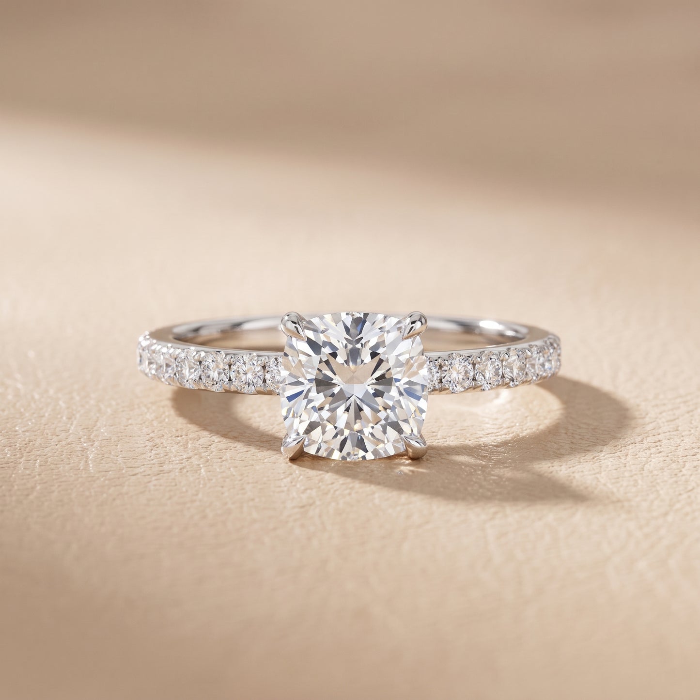Thea Hidden Halo Pavé Cushion Diamond Engagement Ring in Silver - front.jpg