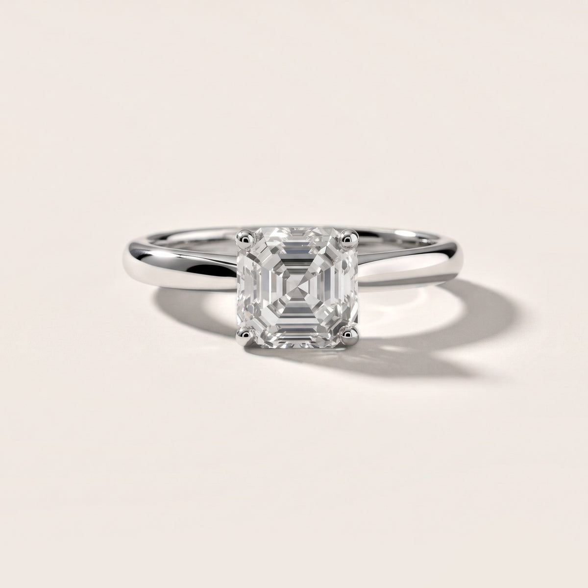 Ana Ribbon Solitaire Asscher Diamond Engagement Ring in Platinum - front.jpg