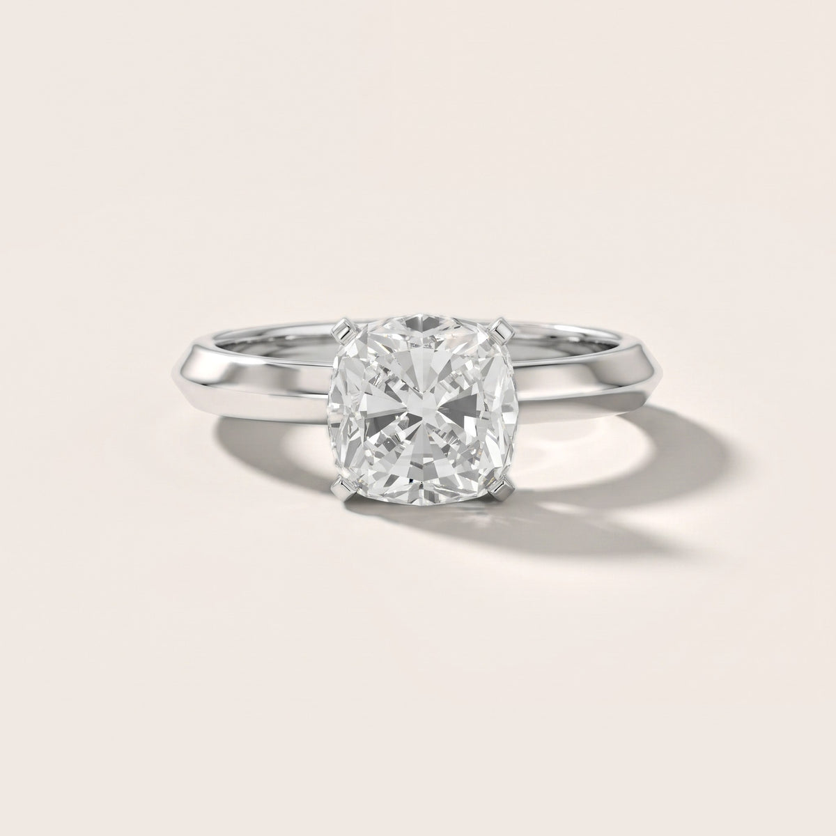 June Solitaire Knife Edge Cushion Diamond Engagement Ring in Platinum - front.jpg