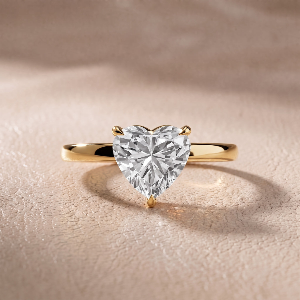 Nadia Petite Solitaire Heart Diamond Engagement Ring in Yellow Gold - front.jpg