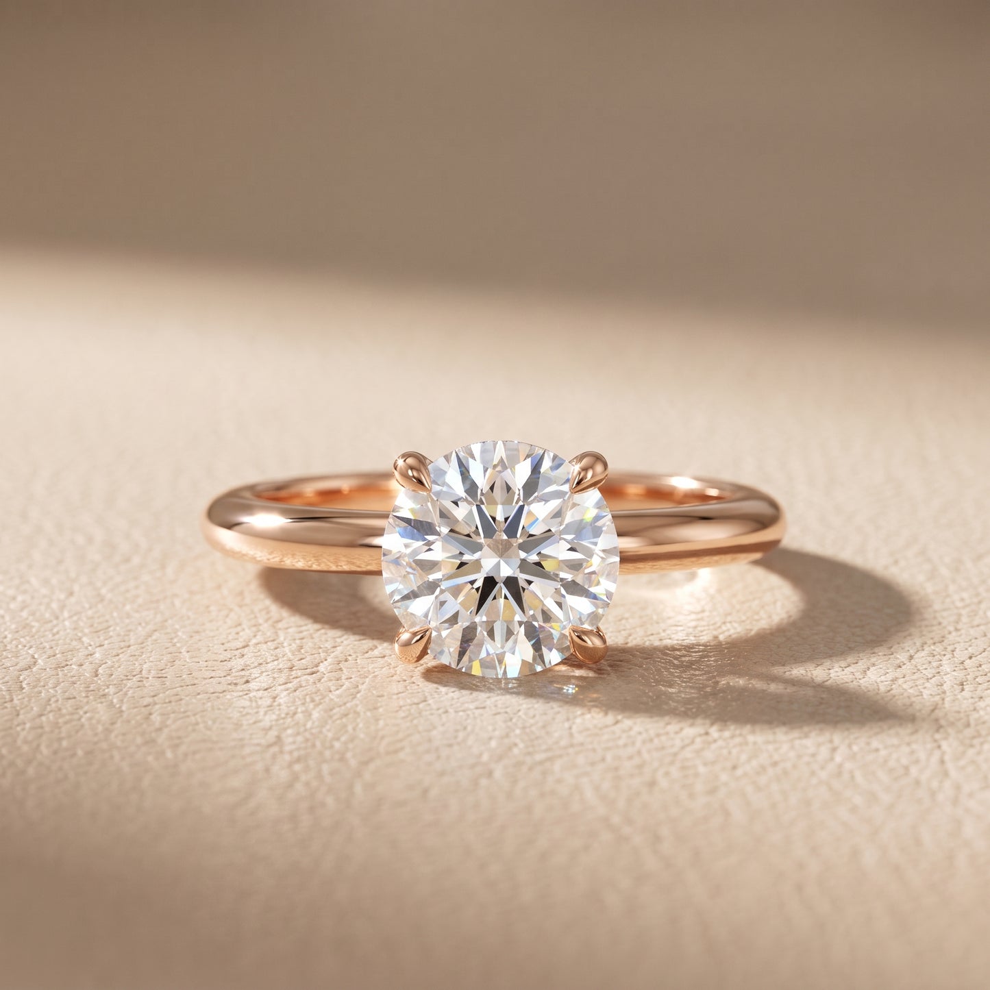 Amaya Hidden Halo Round Diamond Ring in Rose Gold - front.jpg