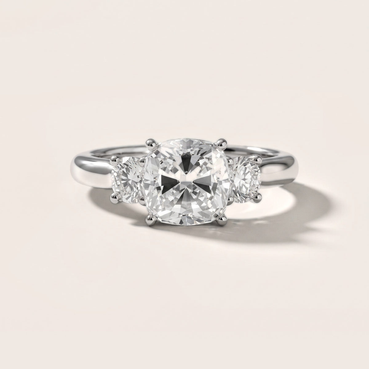 Natalia Three-Stone Cathedral Cushion Diamond Engagement Ring in Silver - front.jpg