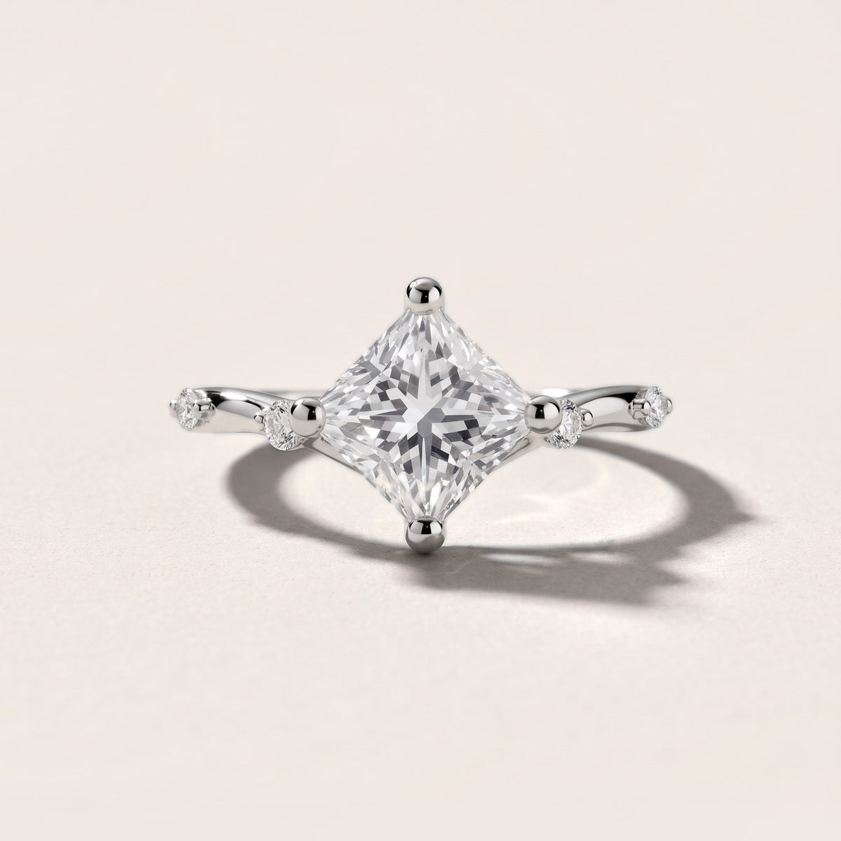 Klara Chevron Princess Diamond Engagement Ring in White Gold - front.jpg