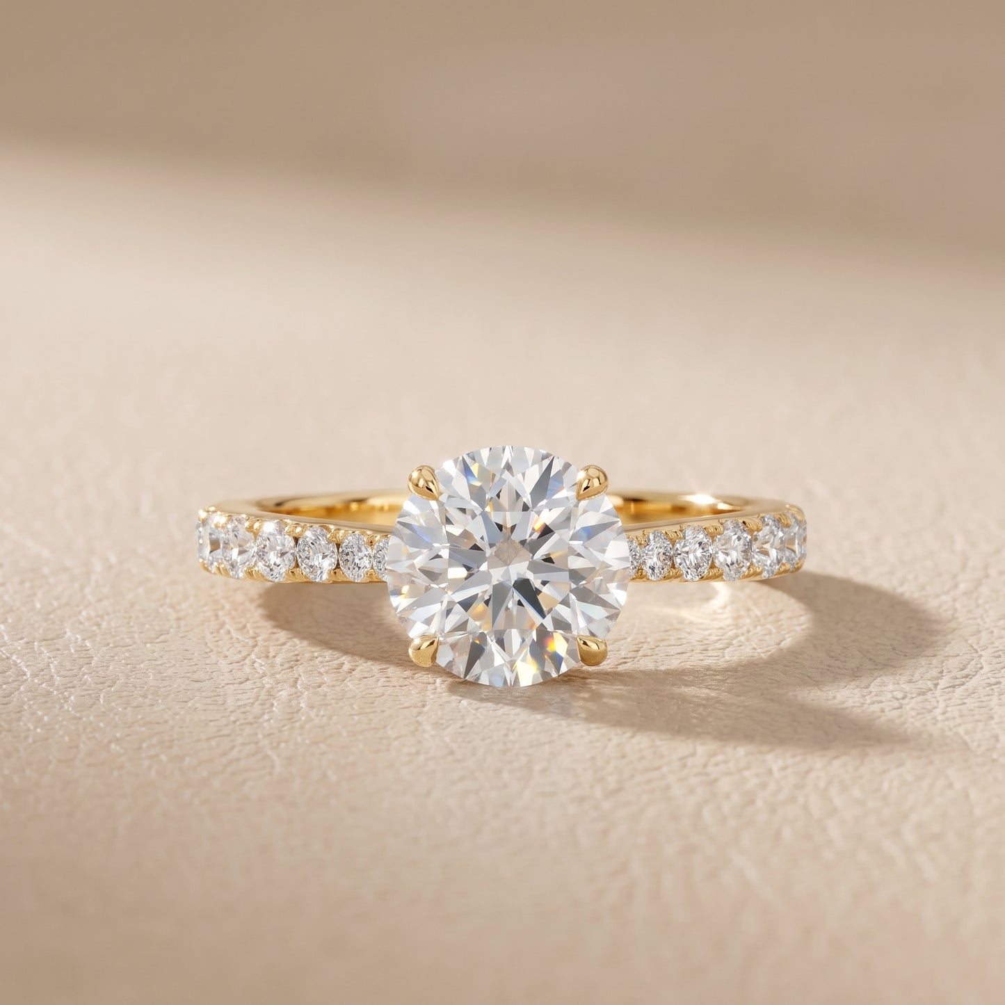 Gia Hidden Halo Pavé Round Diamond Ring in Yellow Gold - front.jpg