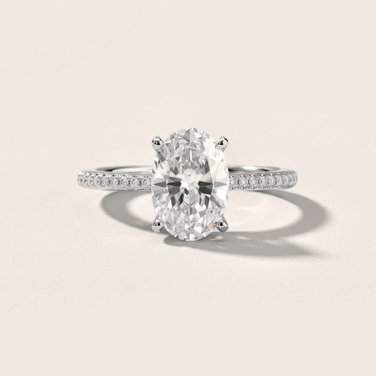 Mona Micropavé Oval Diamond Engagement Ring in Silver - front.jpg