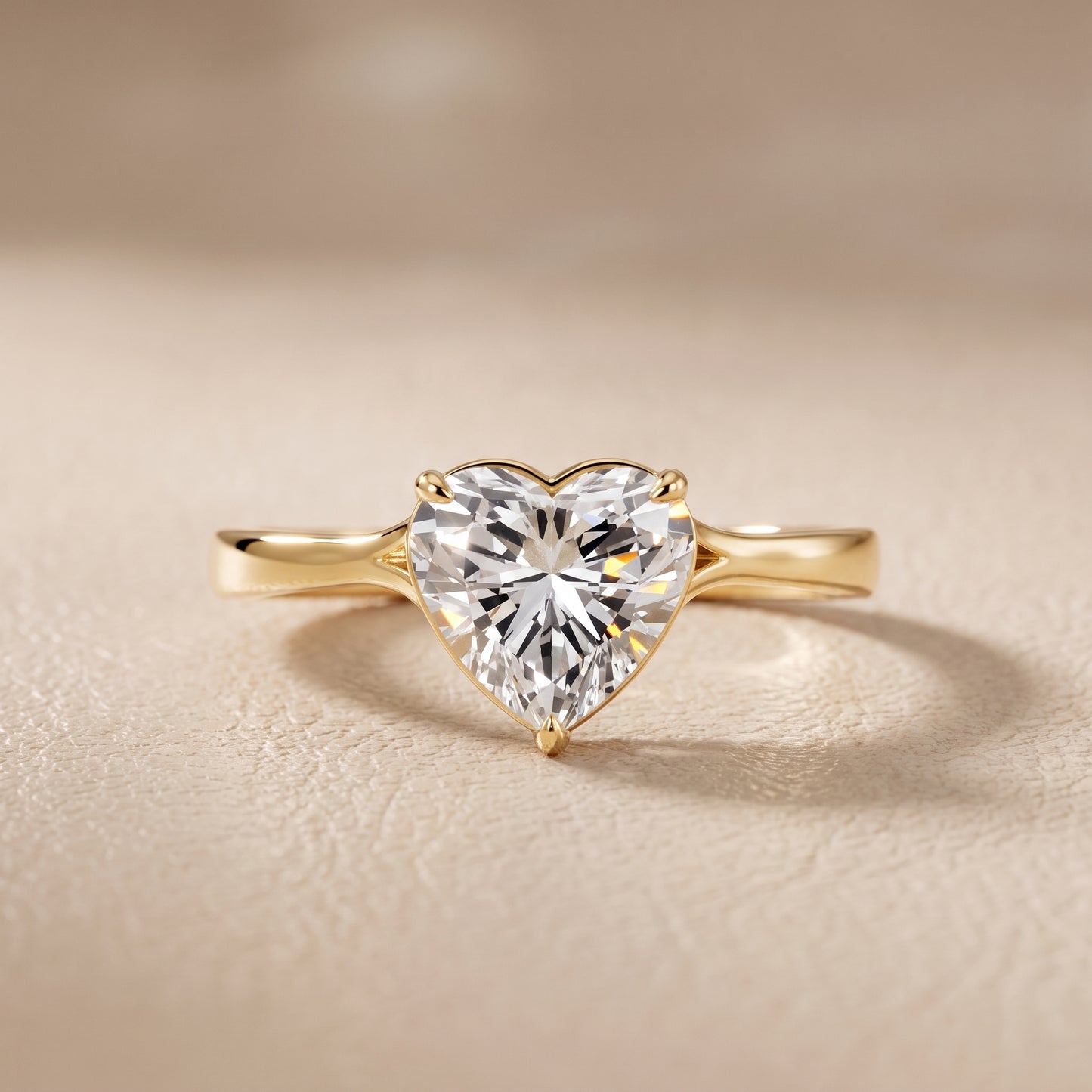 Anais Trellis Solitaire Heart Diamond Engagement Ring in Yellow Gold - front.jpg