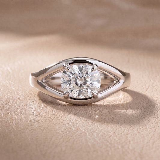 Madeleine Split Shank Cushion Diamond Engagement Ring in Platinum - front.jpg