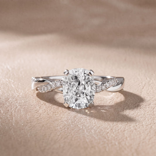Primrose Pavé Twist Cushion Diamond Engagement Ring in White Gold - front.jpg