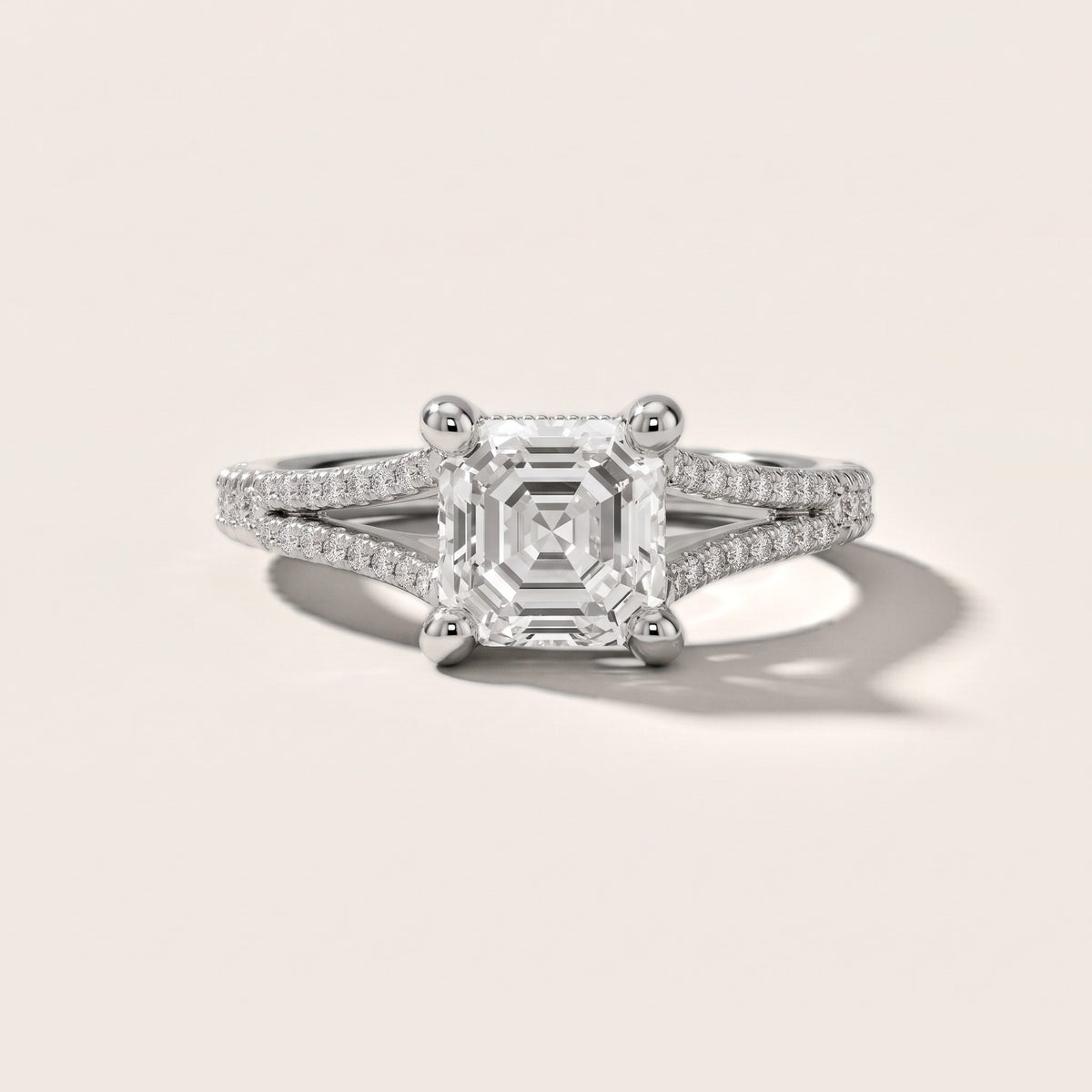 Giovanna Hidden Halo Split Shank Asscher Diamond Engagement Ring in Silver - front.jpg